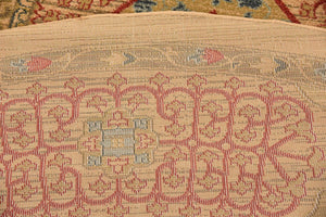 Beige 8' x 8' Palace Round Area Rug