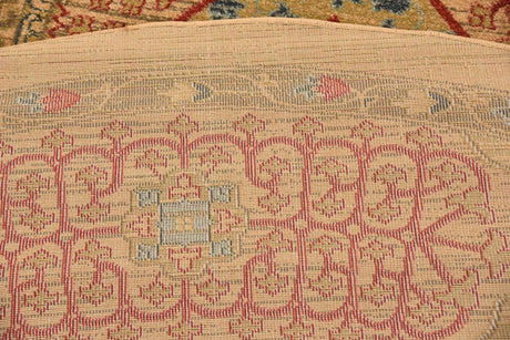 Beige 8' x 8' Palace Round Area Rug Traditional Motif Design 100% Polypropylene Majestic Carpet for Elegant Interior Decorating for Sale at Rug Engine