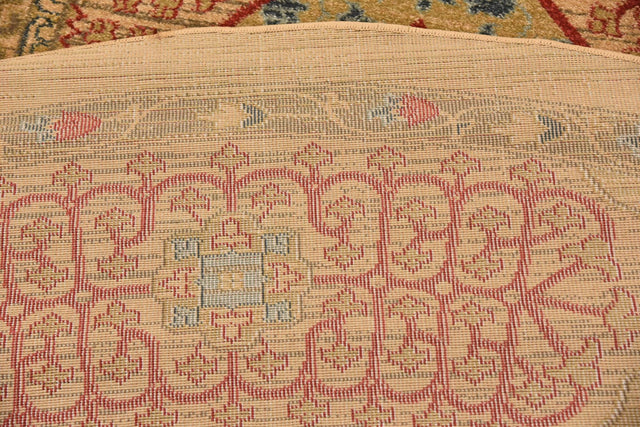 Beige 8' x 8' Palace Round Area Rug