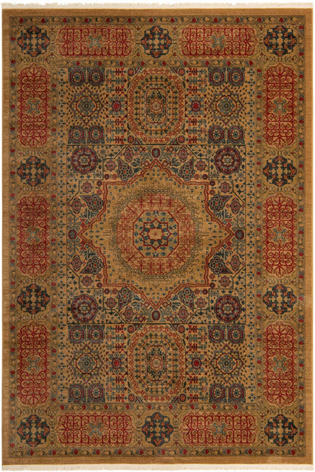Beige 7' 1 x 10' Palace Rectangle Area Rug