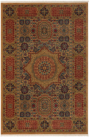 Beige 6' 1 x 9' Palace Rectangle Area Rug