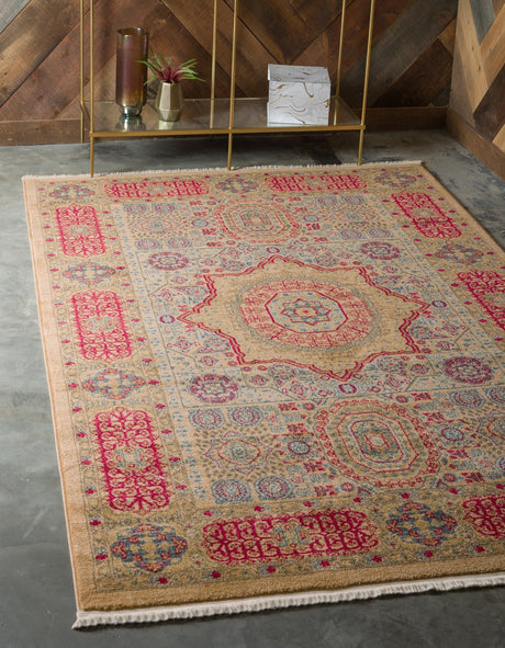 Beige 10' x 11' 4 Palace Rectangle Area Rug Traditional Motif Design 100% Polypropylene Majestic Carpet for Elegant Interior Decorating for Sale at Rug Engine