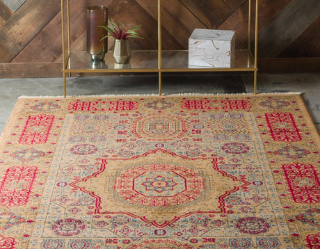 Beige 8' x 11' Palace Rectangle Area Rug Traditional Motif Design 100% Polypropylene Majestic Carpet for Elegant Interior Decorating for Sale at Rug Engine