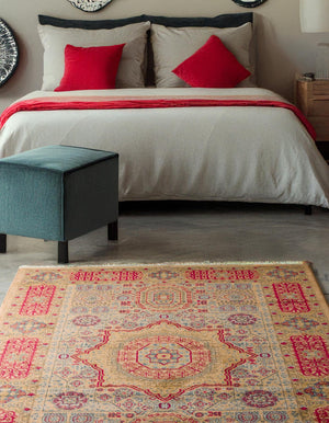 Beige 7' 1 x 10' Palace Rectangle Area Rug