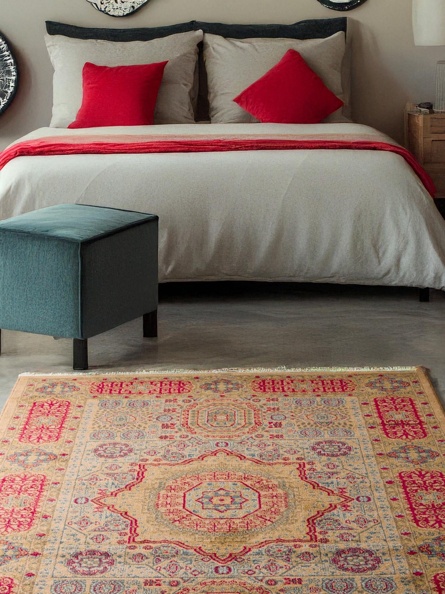 Beige 8' x 11' Palace Rectangle Area Rug