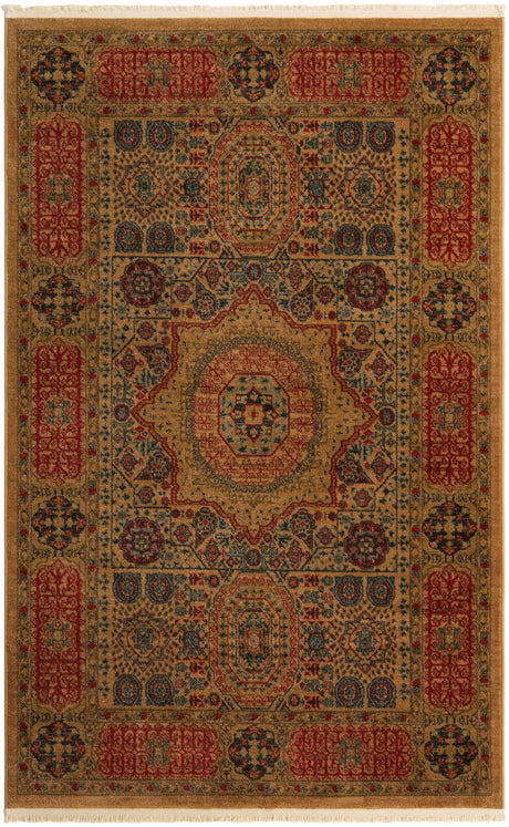 Beige 5' 1 x 8' Palace Rectangle Area Rug