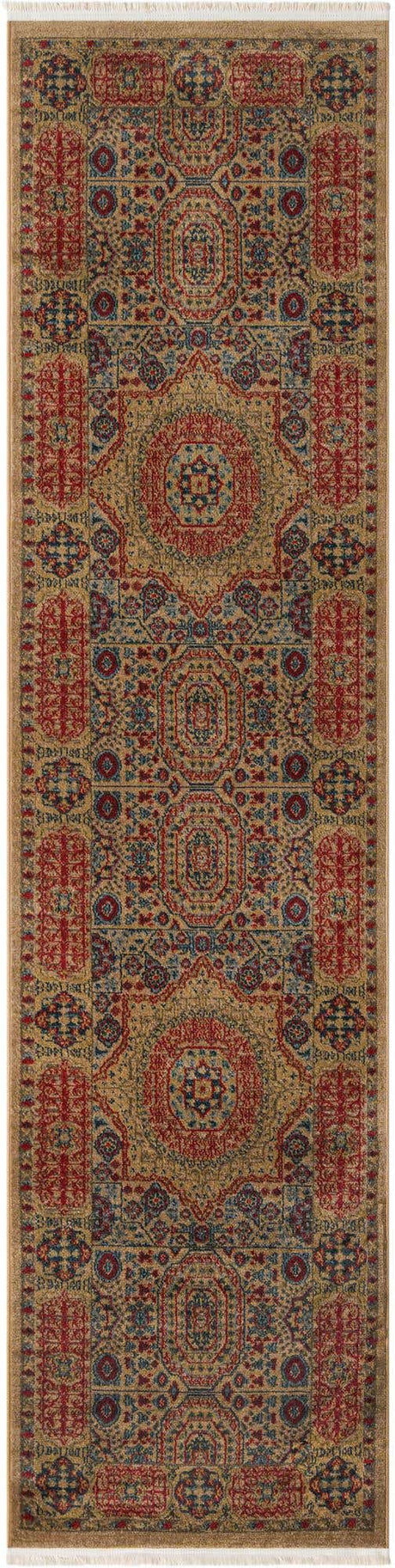 Beige 2' 7 x 10' Palace Runner Area Rug