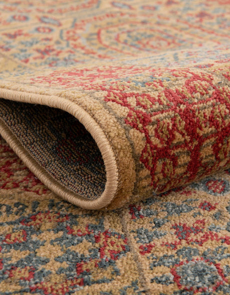 Beige 2' x 6' 1 Palace Runner Area Rug Traditional Motif Design 100% Polypropylene Majestic Carpet for Elegant Interior Decorating for Sale at Rug Engine