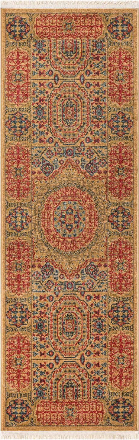 Beige 2' x 6' 1 Palace Runner Area Rug