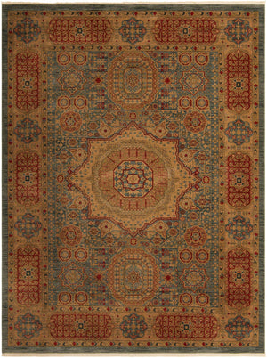 Light Blue 9' x 12' Palace Rectangle Area Rug