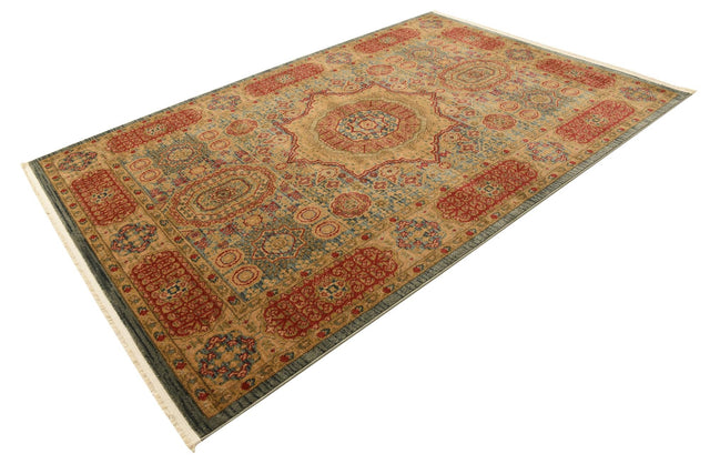 Light Blue 6' 1 x 9' Palace Rectangle Area Rug