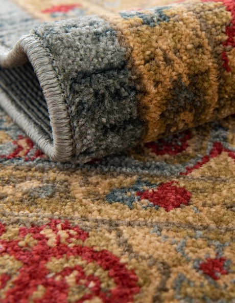 Light Blue 6' 1 x 6' 1 Palace Round Area Rug Traditional Motif Design 100% Polypropylene Majestic Carpet for Elegant Interior Decorating for Sale at Rug Engine