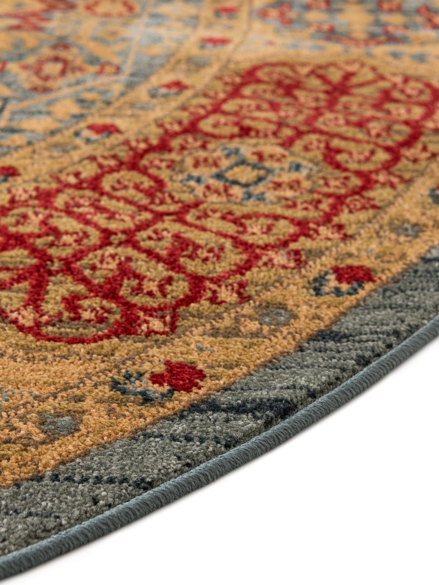 Light Blue 8' x 8' Palace Round Area Rug