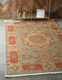 Light Blue 5' 1 x 8' Palace Rectangle Area Rug Traditional Motif Design 100% Polypropylene Majestic Carpet for Elegant Interior Decorating for Sale at Rug Engine