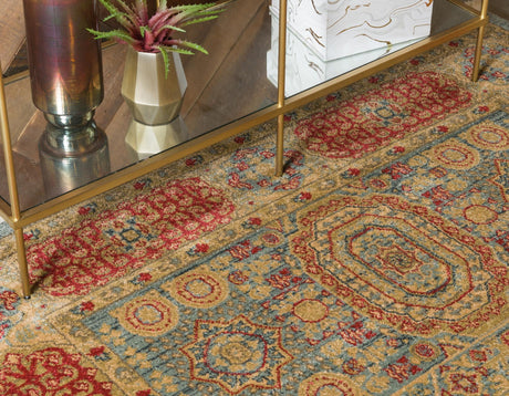 Light Blue 5' 1 x 8' Palace Rectangle Area Rug Traditional Motif Design 100% Polypropylene Majestic Carpet for Elegant Interior Decorating for Sale at Rug Engine