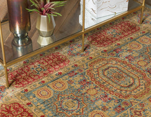 Light Blue 8' x 11' Palace Rectangle Area Rug