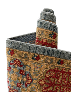 Light Blue 6' 1 x 9' Palace Rectangle Area Rug