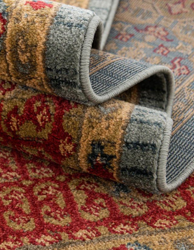 Light Blue 6' 1 x 9' Palace Rectangle Area Rug