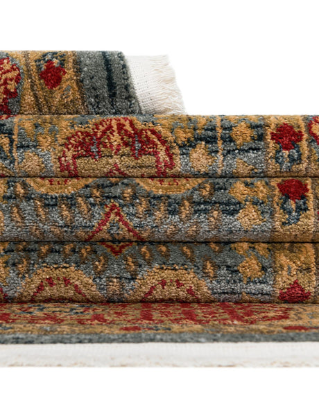 Light Blue 6' 1 x 9' Palace Rectangle Area Rug Traditional Motif Design 100% Polypropylene Majestic Carpet for Elegant Interior Decorating for Sale at Rug Engine