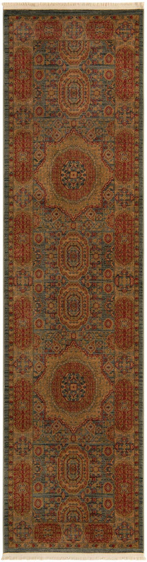 Light Blue 2' 7 x 10' Palace Runner Area Rug