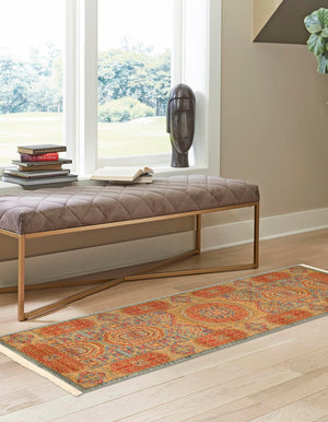 Light Blue 2' x 6' 1 Palace Runner Area Rug