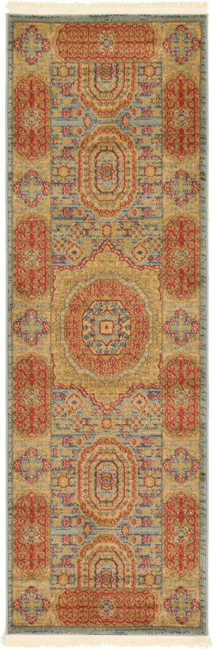 Light Blue 2' x 6' 1 Palace Runner Area Rug