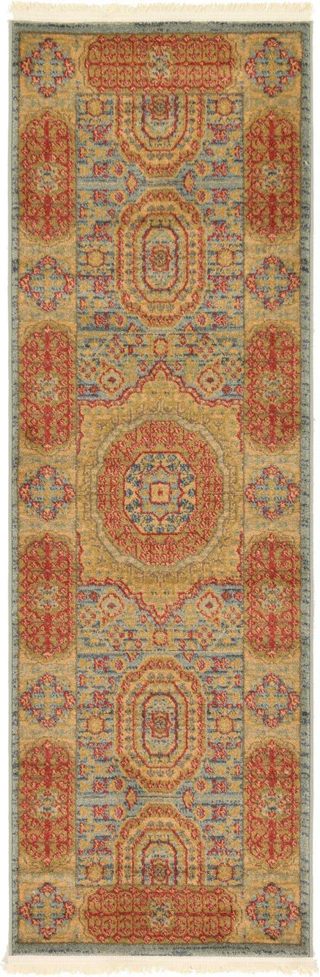Light Blue 2' x 6' 1 Palace Runner Area Rug
