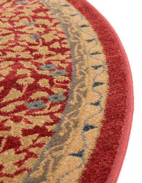 Red 8' x 8' Palace Round Area Rug Traditional Motif Design 100% Polypropylene Majestic Carpet for Elegant Interior Decorating for Sale at Rug Engine