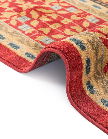 Red 8' x 8' Palace Round Area Rug Traditional Motif Design 100% Polypropylene Majestic Carpet for Elegant Interior Decorating for Sale at Rug Engine