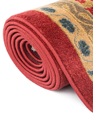 Red 3' 3 x 3' 3 Palace Round Area Rug