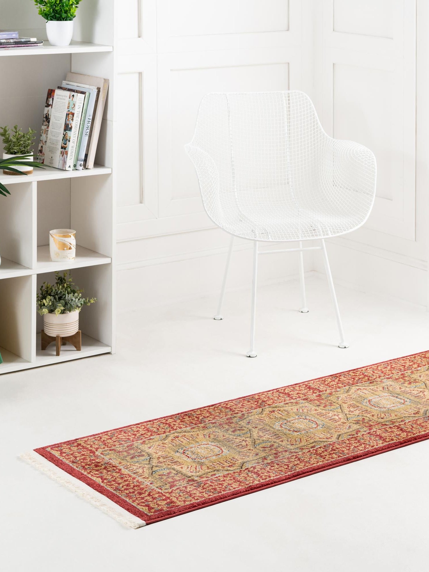 Red 3' x 10' Palace Runner Area Rug