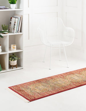 Red 3' x 10' Palace Runner Area Rug