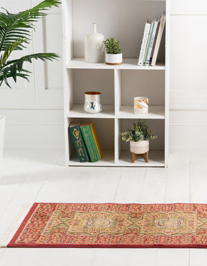 Red 3' x 10' Palace Runner Area Rug