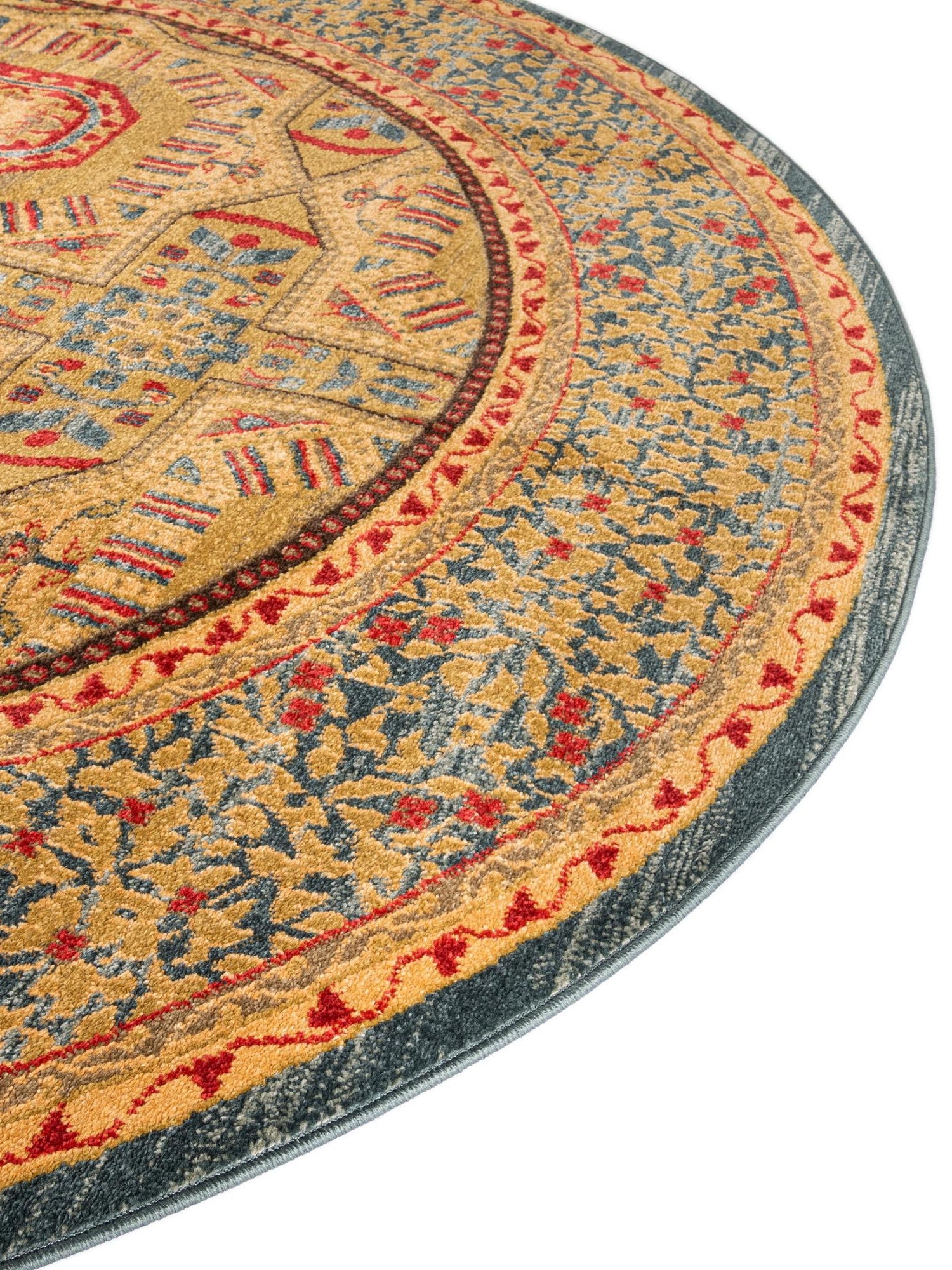 Blue 6' 1 x 6' 1 Palace Round Area Rug