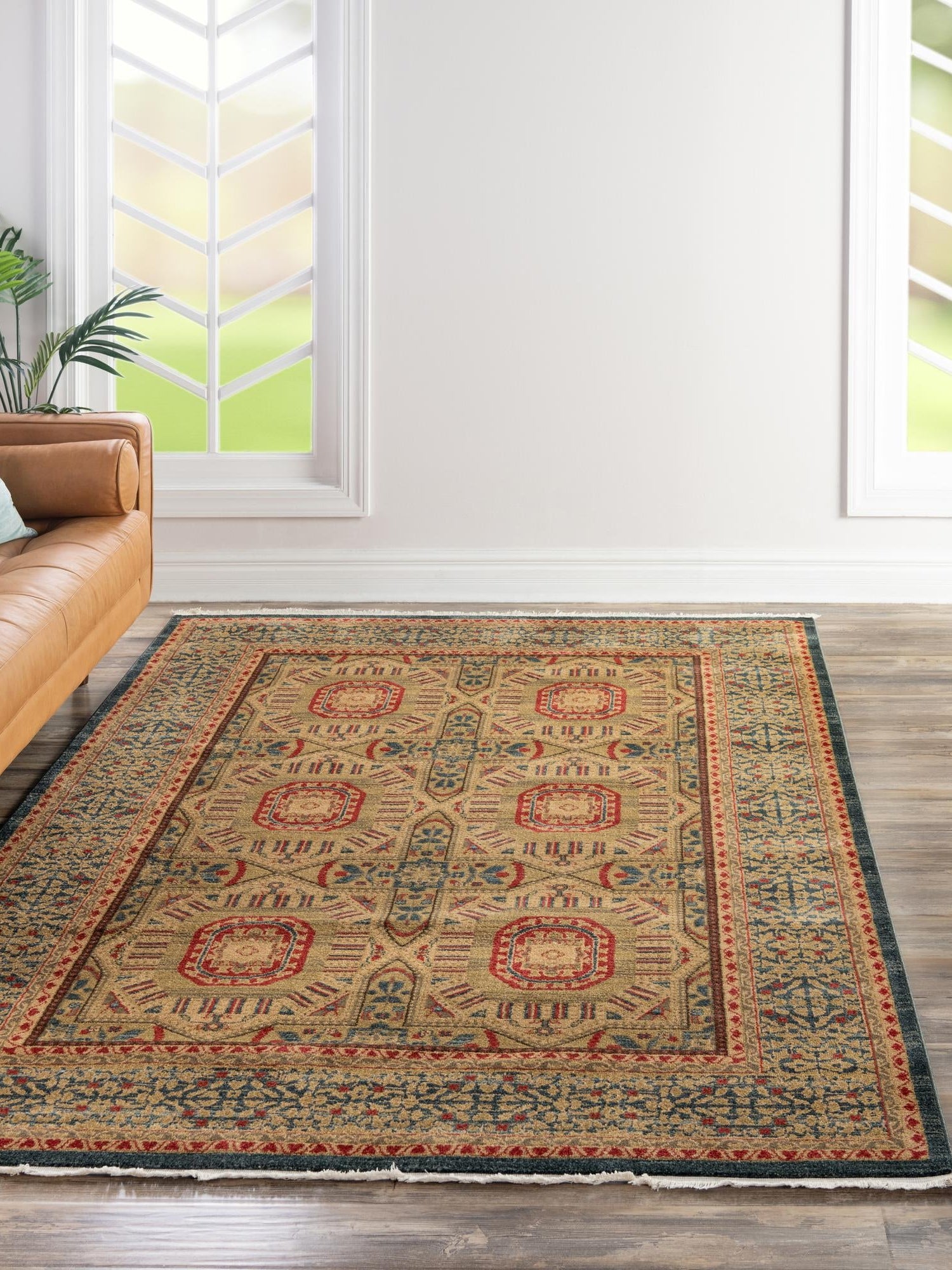 Blue 9' x 12' 2 Palace Rectangle Area Rug