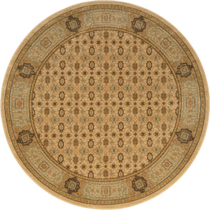 Cream 6' 1 x 6' 1 Palace Round Area Rug