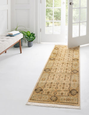 Cream 2' 7 x 10' Palace Runner Area Rug