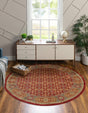 Red 3' 3 x 3' 3 Palace Round Area Rug