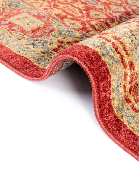 Red 3' 3 x 3' 3 Palace Round Area Rug Traditional Motif Design 100% Polypropylene Majestic Carpet for Elegant Interior Decorating for Sale at Rug Engine