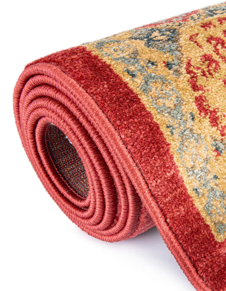 Red 3' 3 x 3' 3 Palace Round Area Rug Traditional Motif Design 100% Polypropylene Majestic Carpet for Elegant Interior Decorating for Sale at Rug Engine