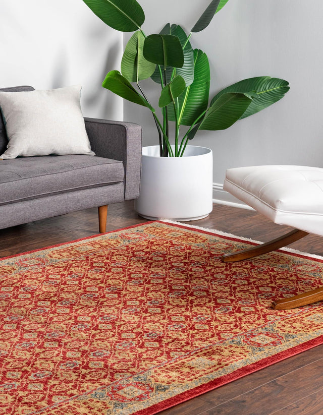 Red 2' x 3' Palace Rectangle Area Rug