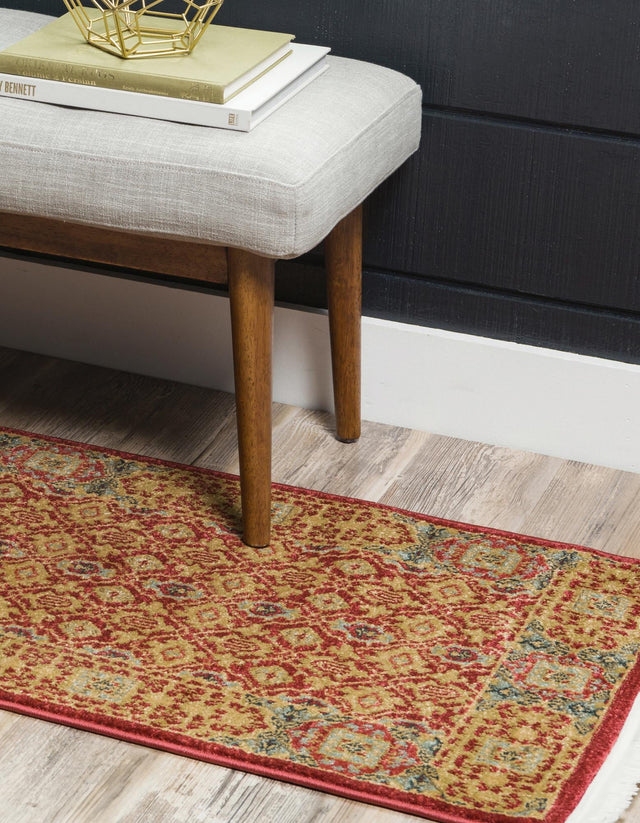 Red 2' x 6' 1 Palace Runner Area Rug