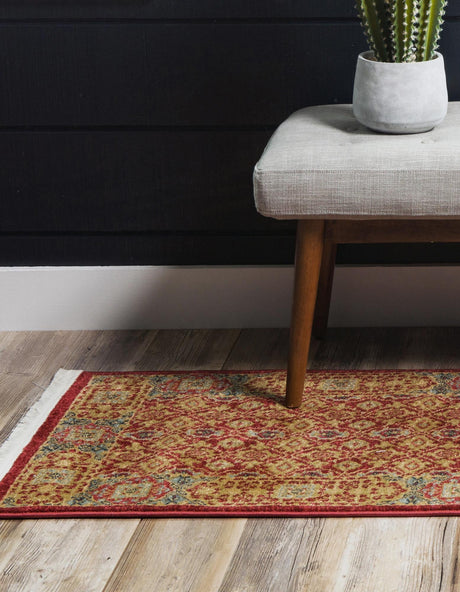 Red 2' 7 x 10' Palace Runner Area Rug Traditional Motif Design 100% Polypropylene Majestic Carpet for Elegant Interior Decorating for Sale at Rug Engine