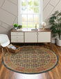 Navy Blue 3' 1 x 3' 1 Palace Round Area Rug