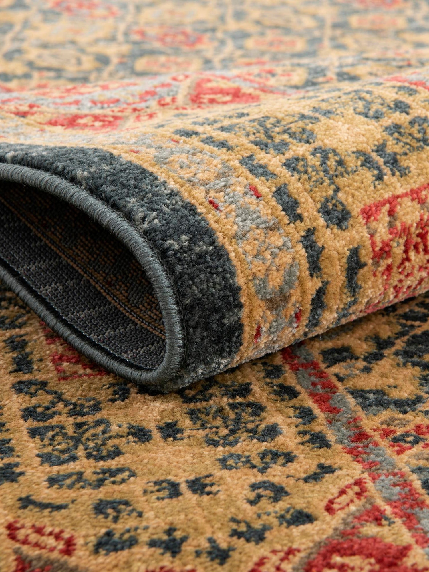 Navy Blue 8' x 8' Palace Round Area Rug