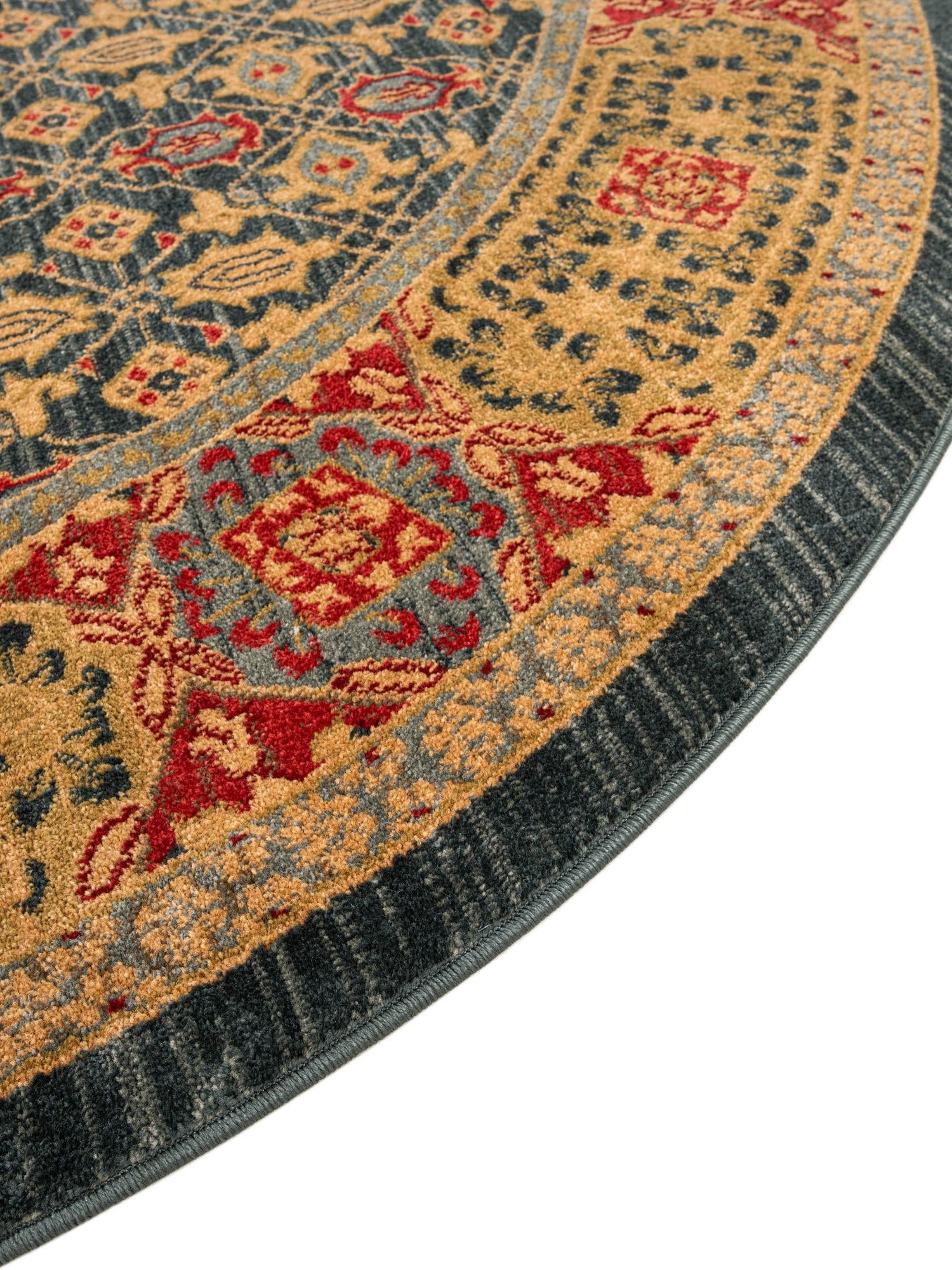 Navy Blue 8' x 8' Palace Round Area Rug