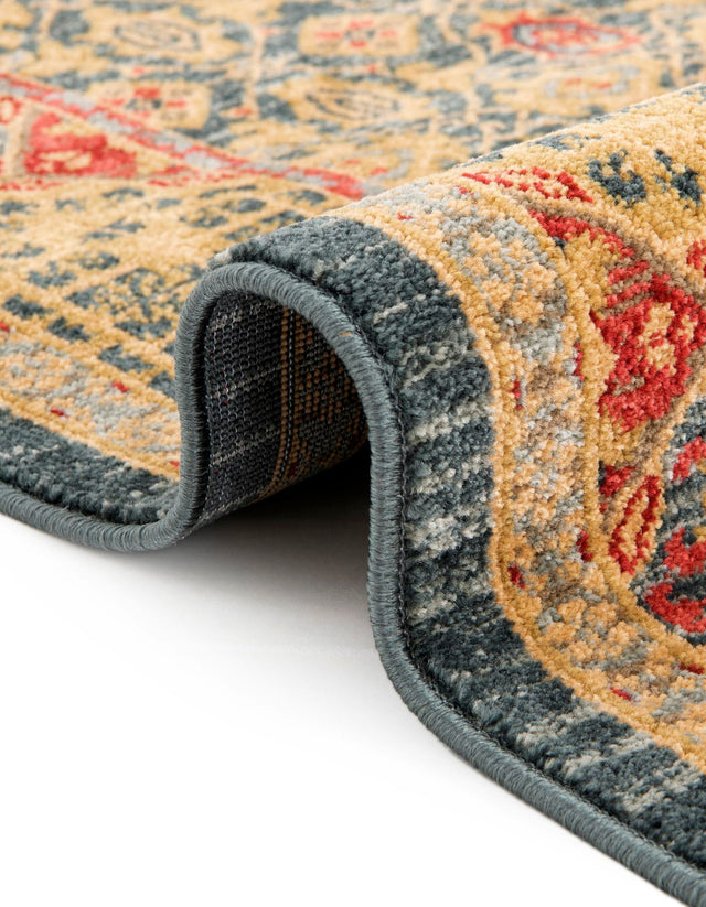 Navy Blue 6' 1 x 6' 1 Palace Round Area Rug