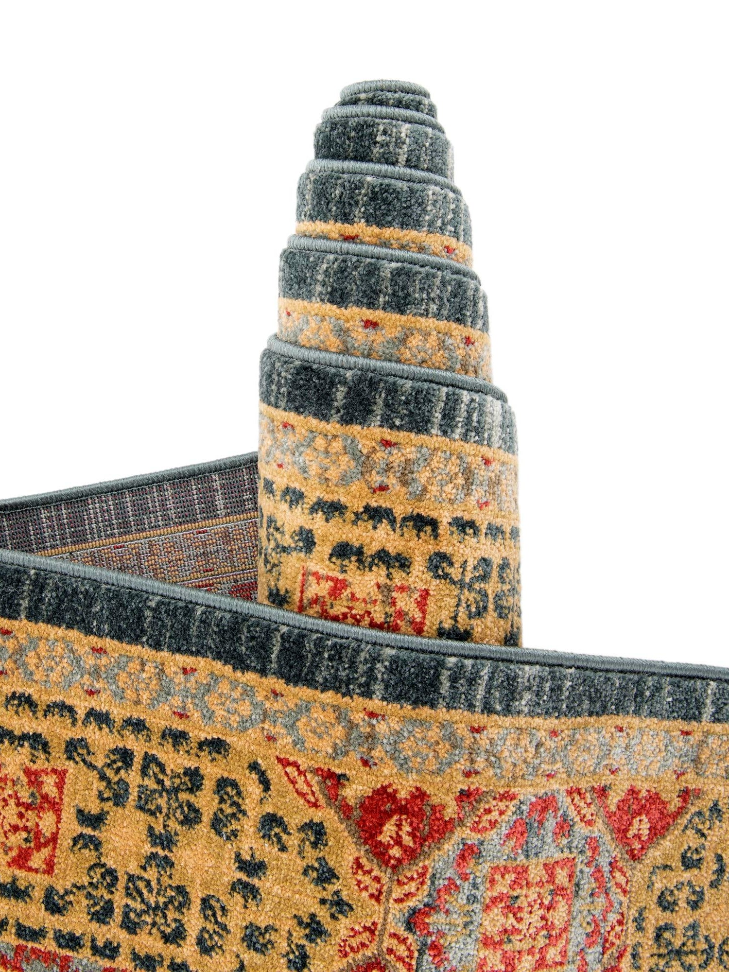 Navy Blue 6' 1 x 6' 1 Palace Round Area Rug