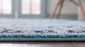 Light Blue 8' x 10' Tradition Rectangle Area Rug Traditional Classic Vintage Design Carpet for Living Room, Bedrooms, Dining, Office Space for Sale at Rug Engine