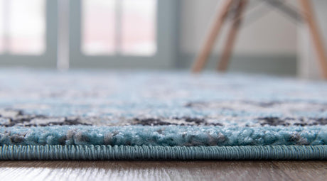 Light Blue 8' x 10' Tradition Rectangle Area Rug Traditional Classic Vintage Design Carpet for Living Room, Bedrooms, Dining, Office Space for Sale at Rug Engine